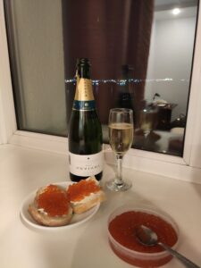 Red Caviar with Champagne Photo